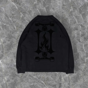 Sudadera Extra Grande de Algodón Vintage con Cuello Redondo para Hombre, Sudadera con Logotipo Personalizado Estampado, Lavada al Ácido - Product Image 4