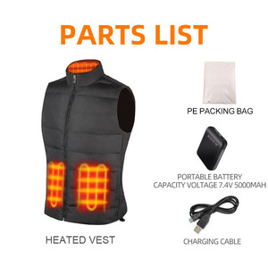 Gilet riscaldato da uomo classico gilet senza maniche gilet riscaldato a batteria in fibra di carbonio a 3 livelli di temperatura - Product Image 3