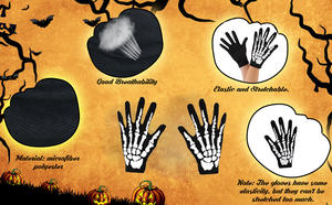 Mitaines à griffes blanches pour adultes, style Halloween, extensibles, pour cosplay gothique, accessoires de mode, vente en gros - Product Image 5