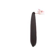 Queue de cheval tressée ultra-légère 95g en fibre synthétique haute température pour femme, super longue, naturelle et réaliste, style célébrité cyber, avec pince de maintien