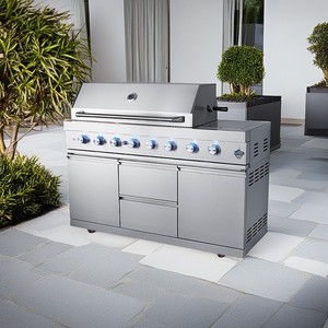 Parrilla <span class=keywords><strong>de</strong></span> <span class=keywords><strong>Gas</strong></span> Portátil Premium <span class=keywords><strong>de</strong></span> 8 Quemadores para Exteriores, con Carro <span class=keywords><strong>de</strong></span> Combustible <span class=keywords><strong>de</strong></span> Propano, Acero Inoxidable 304, Estilo Lujoso para Cocina al Aire Libre - Product Image 5