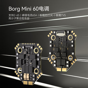 BORG MINI 60 ESC 2-6S 65A ตัวควบคุมการบินโดรนแข่งขันในปัจจุบันสูงสุดพร้อมตัวป้องกันทีวีและตัวเก็บประจุโพลีเมอร์ - Product Image 1