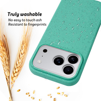 Coque de téléphone biodégradable en paille de blé pour iPhone 17 Pro Max, coque arrière
