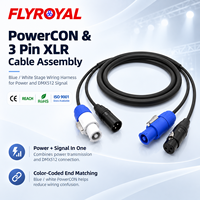 Câble PowerCON 3 broches XLR DMX512 pour signal et alimentation, bleu et blanc, pour éclairage de scène LED et haut-parleurs, faisceau de câblage personnalisé