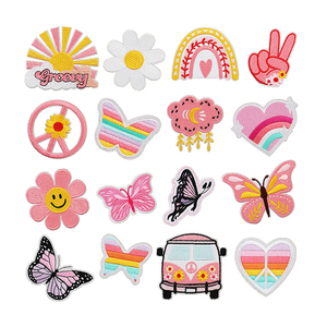 Chất Lượng Cao Nhỏ Dễ Thương Sắt Trên Thêu Cầu Vồng Trái Tim Các Bản Vá Lỗi Truckers Hat DIY Quần Áo Sequins Bán Buôn Vải Canvas - Product Image 2