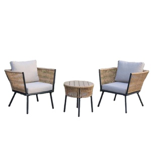 Yoho ensemble de patio conversationnel classique en métal meubles de patio en osier ensemble de bistro ensemble de salle à manger - Product Image 6