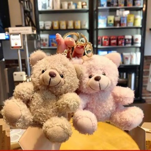 Porte-clés en peluche mini-ours en peluche mignons de dessin animé en gros, avec couleur personnalisée et forme 3D, jouet doux de haute qualité pour breloques de sac - Product Image 3