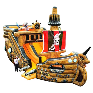 Castillo Inflable Comercial de PVC con Tobogán, Diseño de Barco <span class=keywords><strong>Pirata</strong></span>, para Alquiler en Fiestas y Eventos - Product Image 3