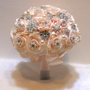 Bouquet de Mariée Artificiel Luxueux en Fleurs et Cristaux pour Mariage, Anniversaire de Mariage, <span class=keywords><strong>Demoiselle</strong></span> d'honneur - Product Image 1