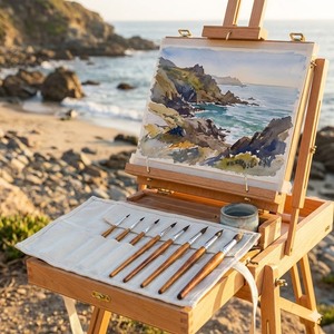 Ensemble de pinceaux à <span class=keywords><strong>aquarelle</strong></span> professionnels BOMEIJIA en poils de <span class=keywords><strong>Kolinsky</strong></span>, 6 pièces, qualité artiste, pinceaux ronds pointus pour artiste - Product Image 2