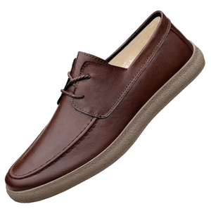 New Wholesale Pure Cow Leather Men's Casual Shoes Winter Spring Wedding Loafers Slip-On <b>Platform</b> Comfort Soft Breathable - Product Image 1