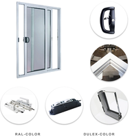 Puerta de perfil de aluminio de seguridad a prueba de viento personalizado y Marco de ventana corredera de aluminio de vidrio personalizada