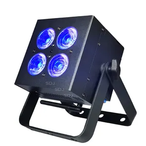 4x18W RGBWA + UV 6in1 אלחוטי DMX-512 סוללה מופעל LED שטוח Par אורות מסיבת אירועים DJ שלב חתונה תאורה