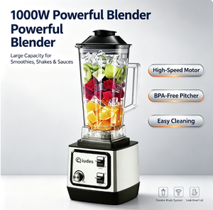 เครื่องปั่นอเนกประสงค์ Qiudes รุ่นใช้งานหนัก ความจุ 2 ลิตร ความเร็วสูง สำหรับทำสมูทตี้ บดน้ำแข็ง เครื่องปั่นไฟฟ้าสำหรับใช้ในบ้าน ร้านกาแฟ บาร์ - Product Image 1
