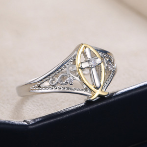 Anello Corona da Donna, Design Creativo Bicolore Aperto e Regolabile, Gioiello Elegante e Minimalista - Product Image 3