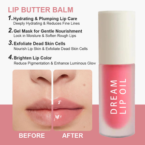 Aceite Labial Hidratante al por Mayor con Esencia para el Cuidado de la Piel, Fórmula Impermeable No Pegajosa, Aceite de Jojoba, Vitamina E, Brillo Labial Tintado Nutritivo - Product Image 3