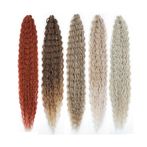 Extensions de cheveux synthétiques bouclés <span class=keywords><strong>Ariel</strong></span> Jessica Water Wave pour tresses, extensions de cheveux synthétiques Deep Wave russes en gros pour crochet - Product Image 6