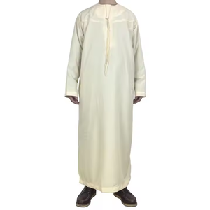 Jubbah Thobe Homme Manches Longues Abaya Emirati Thobe pour Homme Caftan Musulman Arabie Saoudite <span class=keywords><strong>Djellaba</strong></span> Islam Vêtements Robe de Prière Afghan - Product Image 6
