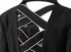 2026 Modische Bestseller Rückenfreie Elegante Schwarze Anzüge mit Schleife und Strass-Verzierung für Damen - Product Image 6