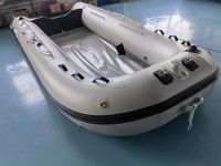 Bateau gonflable de plancher en aluminium de couleur grise de 3.3m 3.6m 3.8m pour 4-6 personnes pour le bateau à rames de voyage de rivière de lac et de mer au large