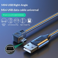 Kabel Data Mini USB Konektor Sudut Kanan 90 Derajat Tembaga Bebas Oksigen untuk Transmisi 2.0 untuk Perekam Mobil Pengisian Daya Kamera