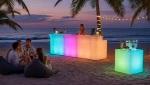 Kursi kubus LED Modern kontemporer tahan air plastik berdiri untuk ruang tamu luar ruangan furnitur Gym Mall dekorasi kontemporer Modern - Product Image 3