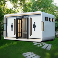 Cabine de toilette modulaire portable, assemblée, imperméable, ignifuge, respirante, en panneaux sandwich, design moderne pour bureau