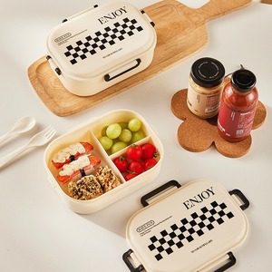 Nordic Style Portable <b>Lunch</b> <b>Box</b> Rectangle Compartmentalized Microwave Safe For Daily Use - Product Image 1