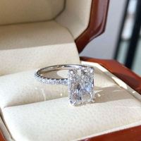 Kustom 1 1.5 2 3 4 CT 18K emas Marquise memotong Moissanite cincin Bezel wanita lulus penguji berlian Vvs cincin pertunangan berlian perhiasan