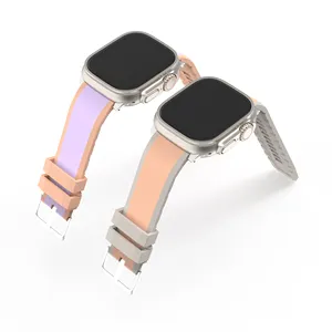 RYB 9 couleurs caoutchouc classique bracelet en silicone bracelet de montre en silicone pour iwatch 38 40 41 42 44 45mm