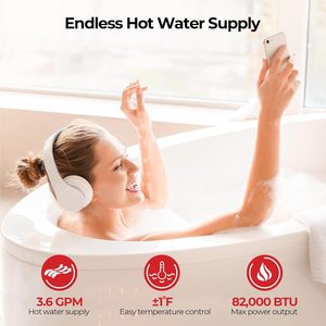 Máy nước nóng <span class=keywords><strong>tankless</strong></span> GAS trong nhà 3.6 GPM, 82,000 BTU ngay lập tức theo yêu cầu Máy nước nóng khí tự nhiên, hiệu quả cao - Product Image 2