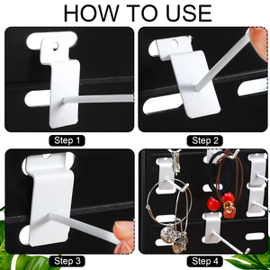 Crochets de suspension pour rayonnages de supermarché, noirs et blancs, à fil simple, pour panneaux rainurés, en métal et fer, accessoires de vente au détail - Product Image 6