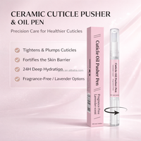 Poussoir à cuticules en forme de stylo avec embout en céramique, exfoliation douce sans rayures, poussoir nourrissant 2 en 1 pour les soins des mains