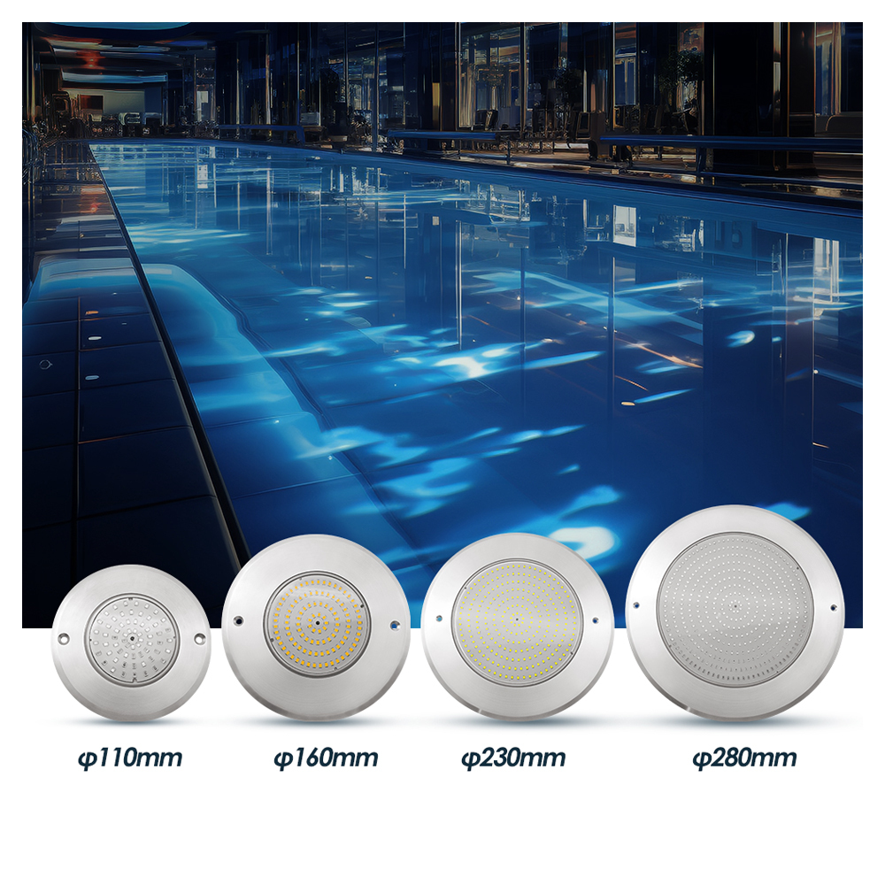 RGB RGBW PAR56 LED Pool Lights 6W/10W/18W/24W/35W/42W SS316 IP68 WIFI/DMX512 Controlled Wall-Mounted Swimming Pool Lights