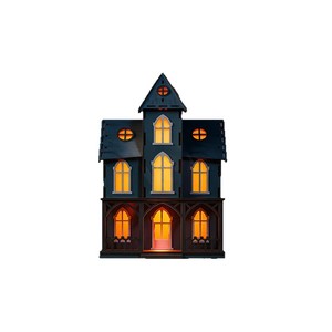 Décoration de maison hantée gothique en bois Dodge pour Halloween, 19,5x18,5x28,5cm, ornement de fête - Product Image 1