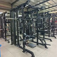 BW Fitness Station de musculation multifonctionnelle commerciale à six colonnes pour squats et crossover, pour la musculation et l'entraînement de force
