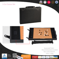 Valise en cuir de luxe classique Échecs International Chinois Weiqi Chinois Go Jeu Ensemble