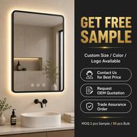 Miroir intelligent avec lumière CCT 3000K-6000K, variateur d'intensité, capteur tactile, miroir mural pour salle de bain