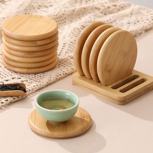 Juego de Posavasos Redondos de Bambú Natural con Grabado Láser, en Oferta - Product Image 6