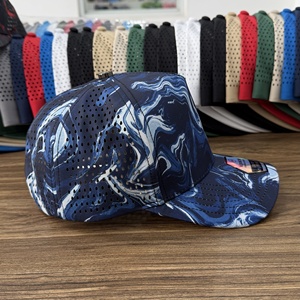 Gorra de Golf Azul Marino con Camuflaje, Diseño Digital Impermeable con Efecto Ondulado, 5 Paneles, Perforaciones Láser, Visera Curva Transpirable, para Hombre y Mujer - Product Image 6