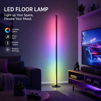 Lámpara de Pie RGBW con Control por Aplicación Inteligente, Iluminación Ambiental DIY para Sala de Juegos, Decoración de Estilo Nórdico, Moderna y Decorativa con Control Remoto Multicolor