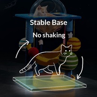 Arbre à chat classique Starry Sky à 2 niveaux, gain de place, avec poteaux à gratter en sisal, hamac et balle interactive en carton