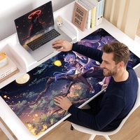 Tapis de souris de jeu anime personnalisé imprimé, base en caoutchouc naturel antidérapante, tissu lisse, tapis carré pour e-sport et usage bureautique, vente en gros OEM