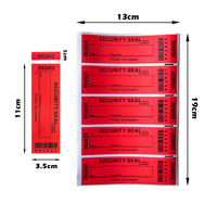 Transferencia de etiquetas a prueba de manipulaciones, garantía de seguridad, pegatinas vacías, rojo, azul, grande, 35*120mm, triple Número de serie, pegatina de sello