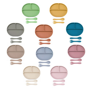 TYRY.HU Juego de Alimentación de Entrenamiento para Bebés y Niños, Cuenco de Silicona sin BPA, Cuchara, Tenedor, Babero para Niños de 0 a 3 Años, Juego de Cuencos de Alimentación - Product Image 2