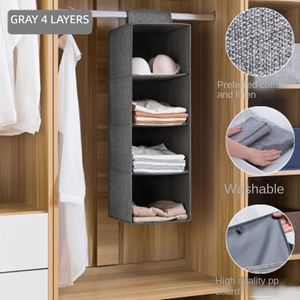 Organisateur de placard suspendu en tissu non tissé multicouche, sacs de rangement pour armoire, capacité 6-10L, installation par crochet pour accrocher - Product Image 5