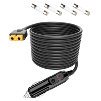 Cable de Extensión LanLin Duradero de 1.8m, Portátil, de Plástico, con Conector XT60 a Encendedor de Cigarrillos para Auto, 12V/24V