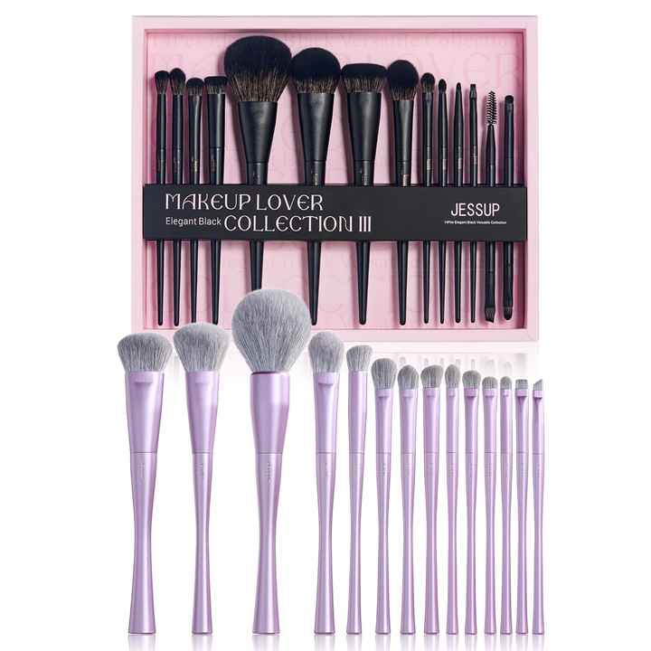 For Jessup Professional 14Pcs Black Makeup Brushes Set T512 Bundled with T336-G Gift Box for Eye Makeup Blending