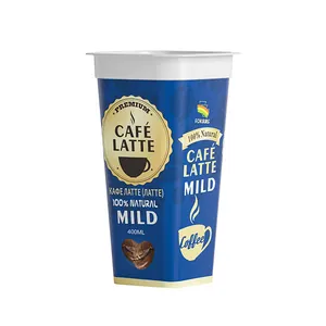 400 ml 14 oz लक्जरी कॉफी कप डिस्पोजेबल वर्ग मोल्ड लेबल में इंजेक्शन मोल्डिंग कंटेनर प्लास्टिक कॉफी कप lids के साथ
