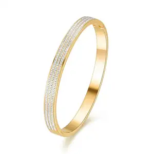 Dernier modèle de bracelet acier inoxydable cristal blanc pour femme